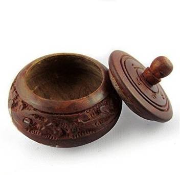 Gaura Art Crafts T Handmade Wooden Shingar Box Brown Wood Handicrafts Sindoor Box Gift Item Birthday Wedding Home Decor Handicraft And Showpiece Gift Item Decorative Showpiece 7 Cm Price In India Buy Gaura