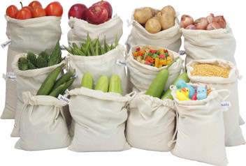 Cotton Reusable Fridge Storage Bags for