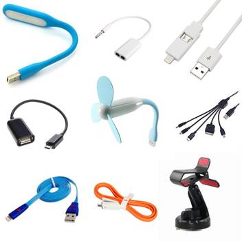 Bigkik Otg Cable And 3 5mm Jack Audio Headphone Adapter Cable And Usb Fan And Portable