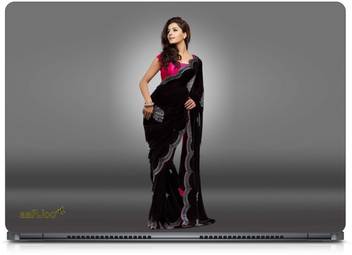 Aarjoo Hd Isha Talwar In Black Saree 14243 Vinyl Laptop Decal