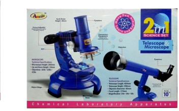 science set telescope and microscope