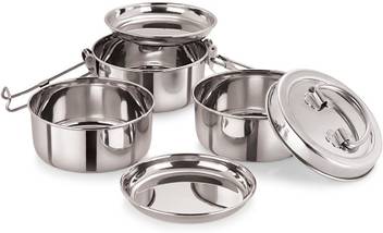 Flipkart Com Neelam Stainless Steel Tiffin Plate 9x3 3 Containers Lunch Box