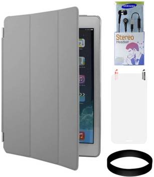 Dmg Ultra Thin Flip Case For Apple Ipad 2 3 4 Grey With Samsung Black Earphones And Screen Guard And Wristband Accessory Combo Price In India Buy Dmg Ultra Thin Flip Case For