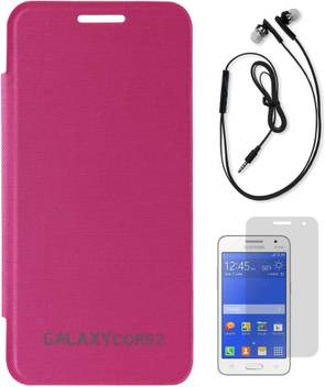 Dmg Premium Flip Cover For Samsung Galaxy Core 2 Sm G355h Black Earphones And Matte Screen Guard Accessory Combo Price In India Buy Dmg Premium Flip Cover For Samsung Galaxy Core 2