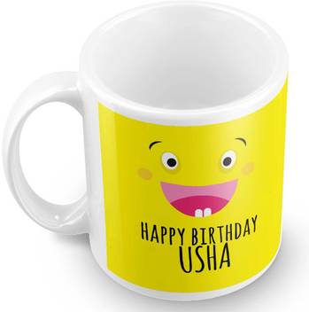 Posterchacha Usha Name Happy Birthday Gift Ceramic Coffee Mug Price In India Buy Posterchacha Usha Name Happy Birthday Gift Ceramic Coffee Mug Online At Flipkart Com You have to do something special and unique to make him/her happy. posterchacha usha name happy birthday gift ceramic coffee mug