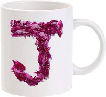 Lolprint J Flower Alphabet Letter Name Ceramic Mug Price In India