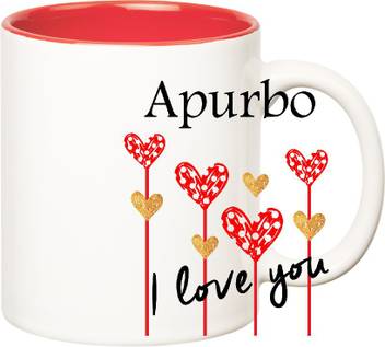 Huppme I Love You Apurbo Inner Red 350 Ml Ceramic Mug Price