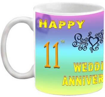 Efw Happy 11th Wedding Anniversary 325ml Printed Ceramic Mug Price