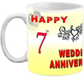 Efw Happy 7th Wedding Anniversary 325ml Photo Personalized Ceramic
