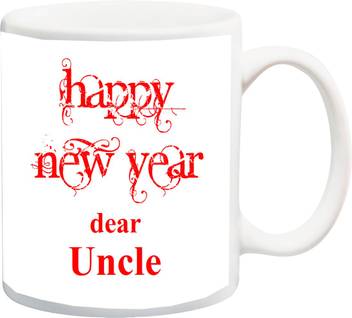 Me You Gift For Uncle Happy New Year Mere Pyare Chacha Ji Red