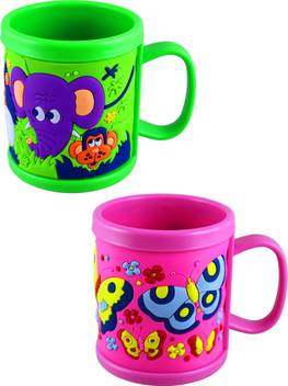 Radius Green Pink Embossed Cartoon Mugs For Kids Pack Of Two Plastic Mug Price In India Buy Radius Green Pink Embossed Cartoon Mugs For Kids Pack Of Two Plastic