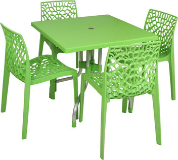 plastic table and chairs
