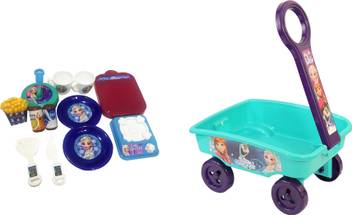 Disney Combo Of Frozen Wagon Car And Frozen Elsa Kitchen Set