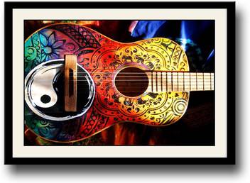 Artifa Guitar Abstract Painting Canvas 10 Inch X 14 Inch Painting