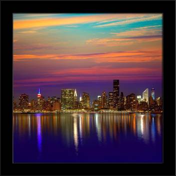 Artzfolio Manhattan New York City Skyline At Sunset Dusk Usa Framed Art Print Digital Reprint 6 Inch X 6 Inch Painting Price In India Buy Artzfolio Manhattan New York City Skyline