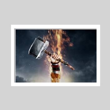 Oobinno Thor Hammer Digital Reprint 12 Inch X 18 Inch Painting