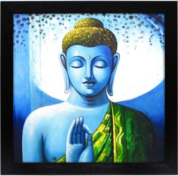 Delight Blue Buddha Canvas 15 Inch X 15 Inch Painting Price In