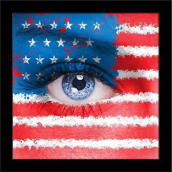Artzfolio Usa Flag Painted On Woman Face Framed Art Print Digital Reprint 12 Inch X 12 Inch Painting Price In India Buy Artzfolio Usa Flag Painted On Woman Face Framed Art