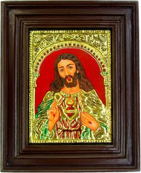 Chola Impressions Jesus Christ Tanjore Canvas 8 Inch X 10 Inch