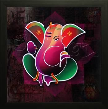 Saf Ganesh Ji Canvas 12 Inch X 12 Inch Painting Price In India
