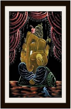 Traditional Arts Textured Lord Ganesha Lucky Wall Frame Canvas 12