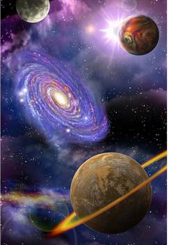 Pitaara Box Galaxies And Planets Framed Wall Art Painting Print