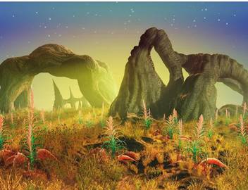 Pitaara Box An Eerie Green Glow Permeates The Alien Landscape Unframed Wall Art Painting Print Canvas 24 3 Inch X 32 Inch Painting Price In India Buy Pitaara Box An Eerie Green