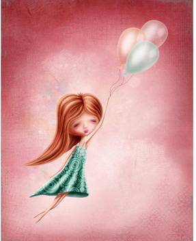 Pitaara Box Girl Flying In The Sky Unframed Wall Art Painting Print Canvas 30 Inch X 24 Inch Painting Price In India Buy Pitaara Box Girl Flying In The Sky Unframed