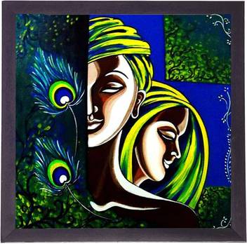 Lila Paintings Radha Krishna Canvas 10 Inch X 10 Inch Painting