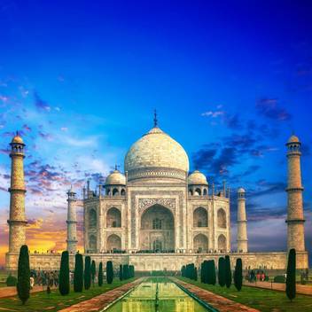 Taj Mahal Sunset India Premium Poster Paper Print Artzfolio Com