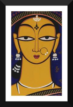 Tallenge Indian Art Jamini Roy Handmaiden Framed A3 Size