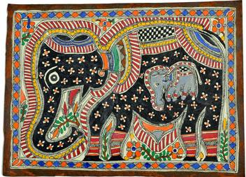 Craftuno Craftuno Traditional Madhubani Painting Depicting A