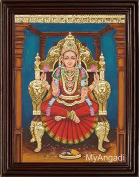 Myangadi Lakshmi Tanjore Painting Canvas 24 Inch X 36 Inch