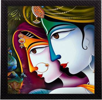 Ecraftindia Face Of Radha Krishna Satin Matt Textured Uv Canvas 10