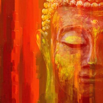 Tallenge Acrylic Meditating Buddha Large Size Unframed Rolled