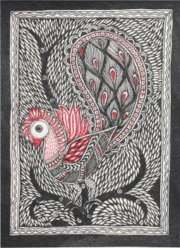 iMithila Mithila Painting Of Beautiful Peacock On Tree (19x14 cms) Natural  Colors 0.39 inch x 5.46 inch Painting Price in India - Buy iMithila Mithila  Painting Of Beautiful Peacock On Tree (19x14