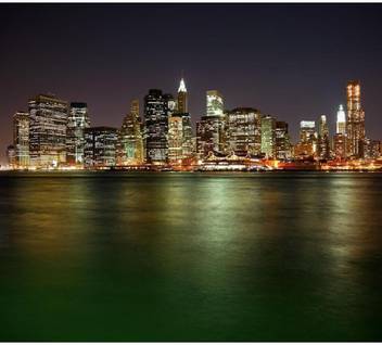 Pitaara Box Manhattan In New York City At Night Usa Framed Wall