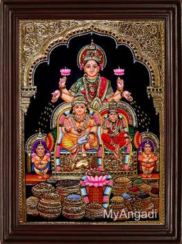 Myangadi Kubera Lakshmi Tanjore Painting Canvas 16 Inch X 20 Inch