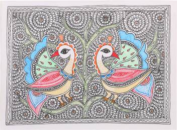 Imithila Dancing Peacock In Beautiful Colors 19x14 Cms Natural