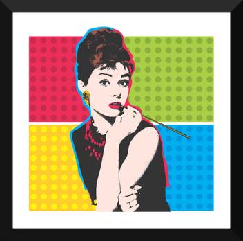 Tallenge Pop Art Andy Warhol Audrey Hepburn Framed Digital