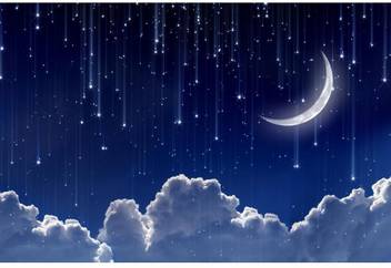Artzfolio Night Sky With Moon And Stars Framed Art Print Canvas 12