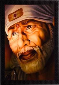 Ecraftindia Sai Baba Satin Matt Textured Uv Art Canvas 14 Inch X