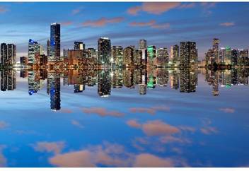 Miami Skyline Seen From Key Biscayne At Dusk Usa Premium Poster Canvas Art Artzfolio Com Posters Abstract Animals Animation Cartoons Architecture Art Paintings Children Comics Cuisine Decorative Educational Floral