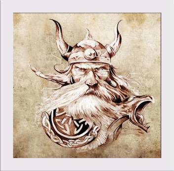 Artzfolio Viking Warrior Framed Art Print Digital Reprint 7 Inch X
