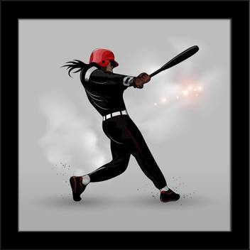 Artzfolio Baseball Player Hitting Ball Framed Art Print Digital