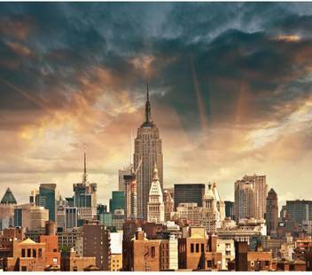 Manhattan Skyscrapers In New York City Usa Premium Poster Canvas