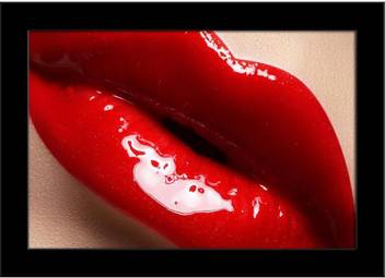 Artzfolio Womans Lips With Bright Fashion Red Glossy Makeup Framed Art Print Digital Reprint 5 Inch X 7 5 Inch Painting Price In India Buy Artzfolio Womans Lips With Bright Fashion Red