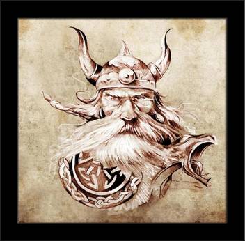 Artzfolio Viking Warrior Framed Art Print Digital Reprint 7 Inch X