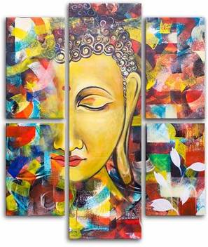Painting Mantra 5 Piece Buddha Split Art Set Canvas 30 Inch X 35 Inch Painting Price In India Buy Painting Mantra 5 Piece Buddha Split Art Set Canvas 30 Inch X