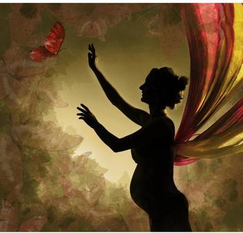 Pitaara Box Pregnant Woman With Wings Framed Wall Art Painting